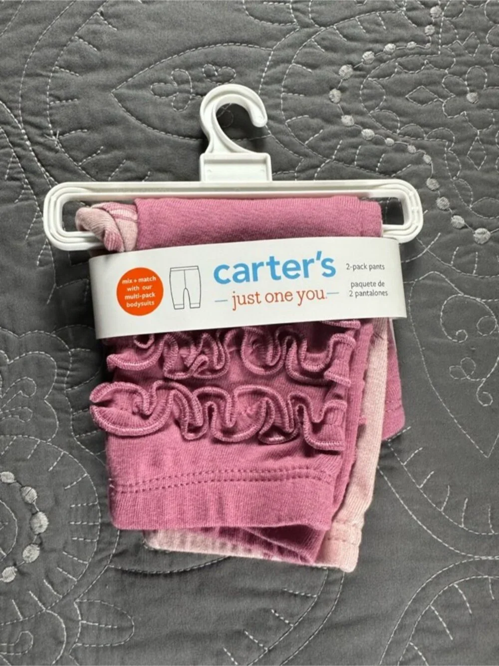 Carters Pink Newborn 3 Pack Onesies and 2 Pack Pants Lot NWT Size Newborn